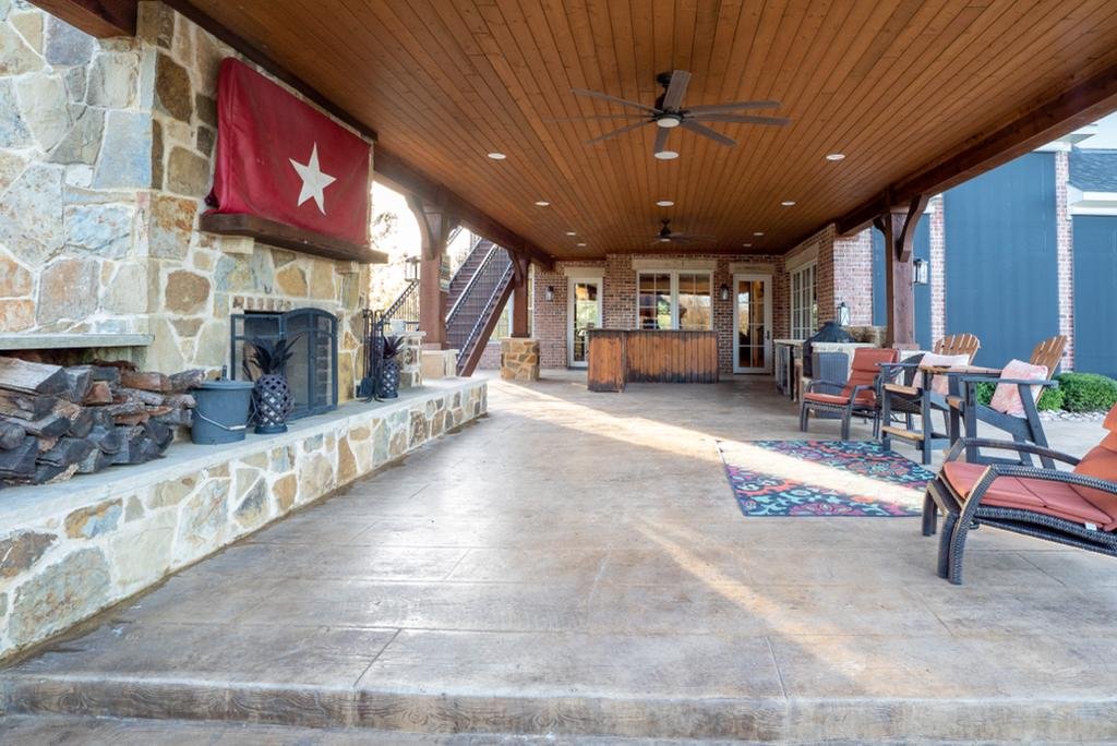 Covered outdoor patio seating