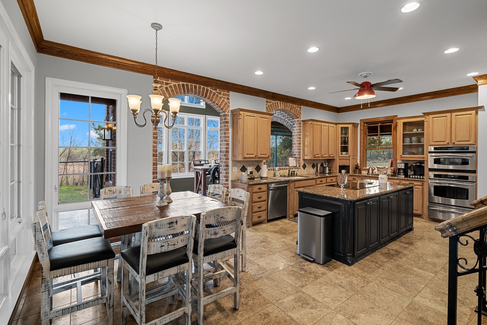 Gourmet kitchen and dining